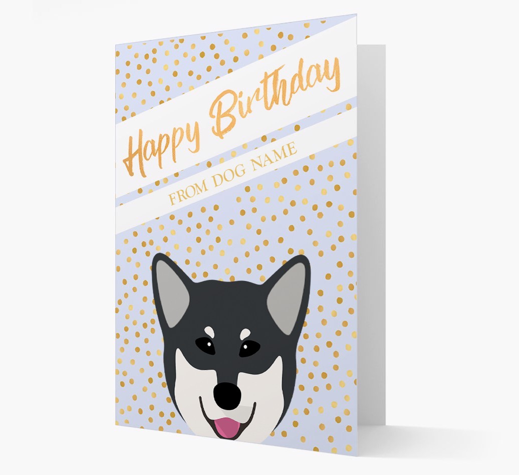 Personalised 'Happy Birthday' Gold Detail {breedFullName} Card