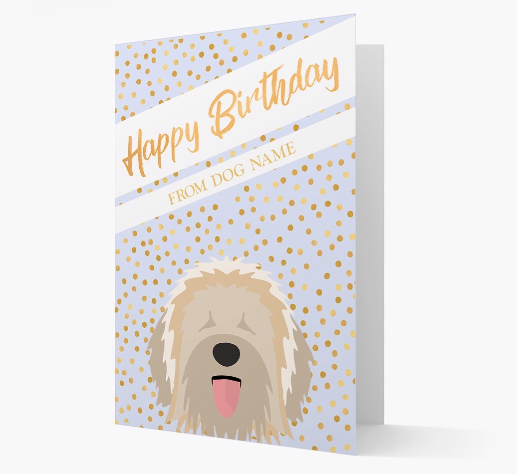 Personalised 'Happy Birthday' Gold Detail {breedFullName} Card