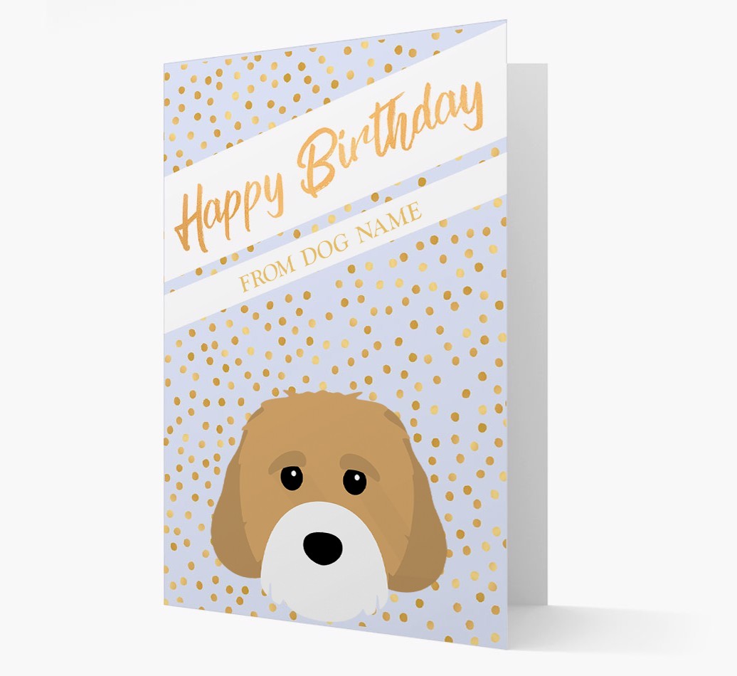 Personalised 'Happy Birthday' Gold Detail {breedFullName} Card