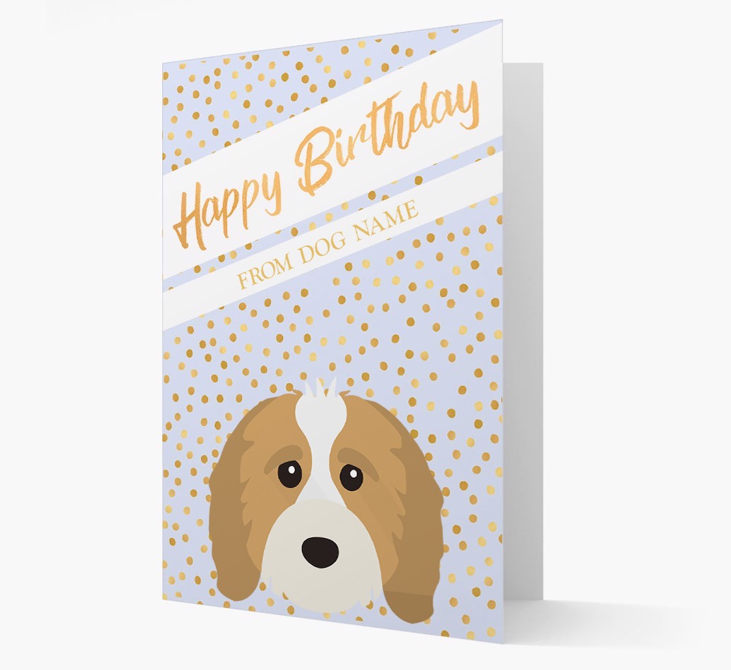 Personalised 'Happy Birthday' Gold Detail {breedFullName} Card