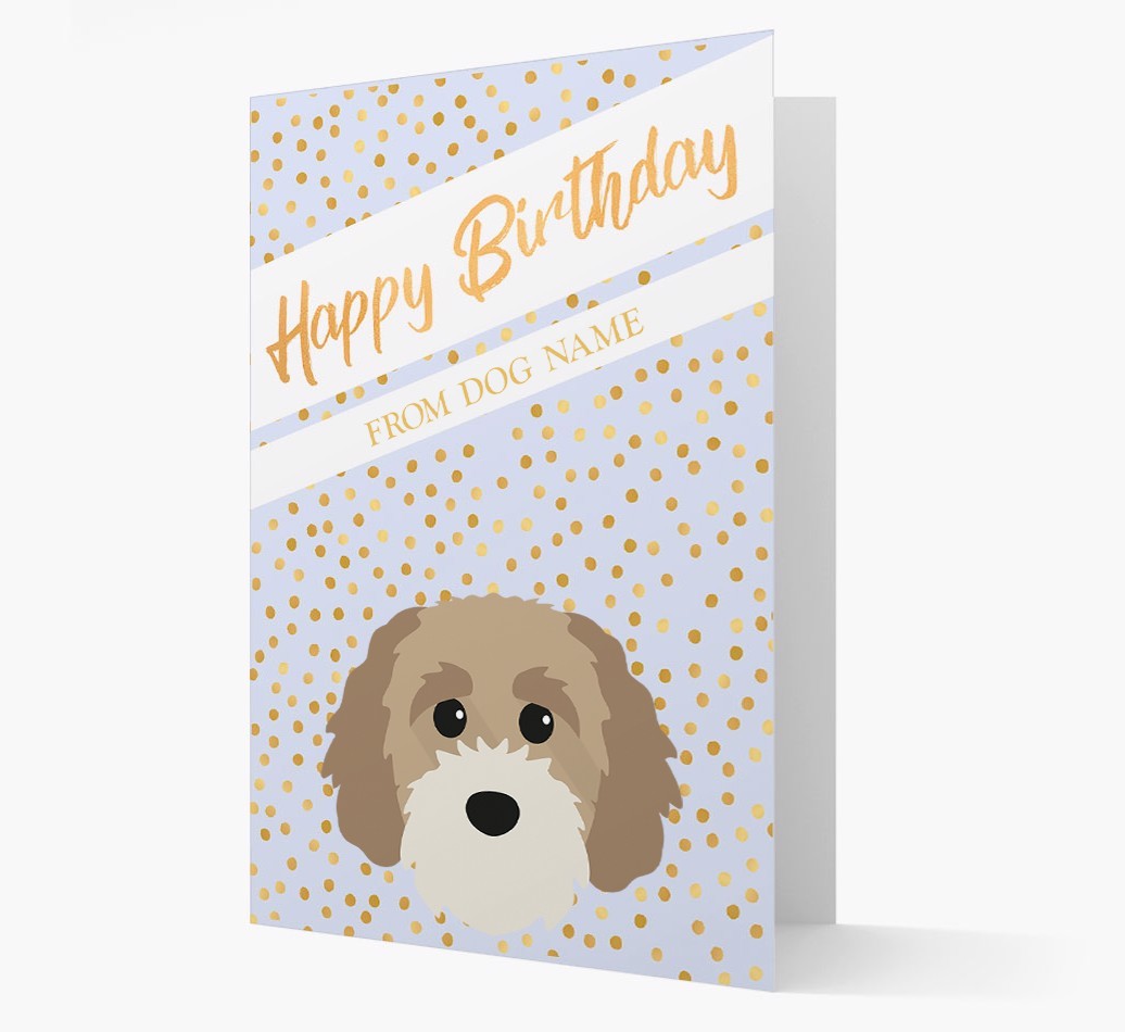 Personalised 'Happy Birthday' Gold Detail {breedFullName} Card