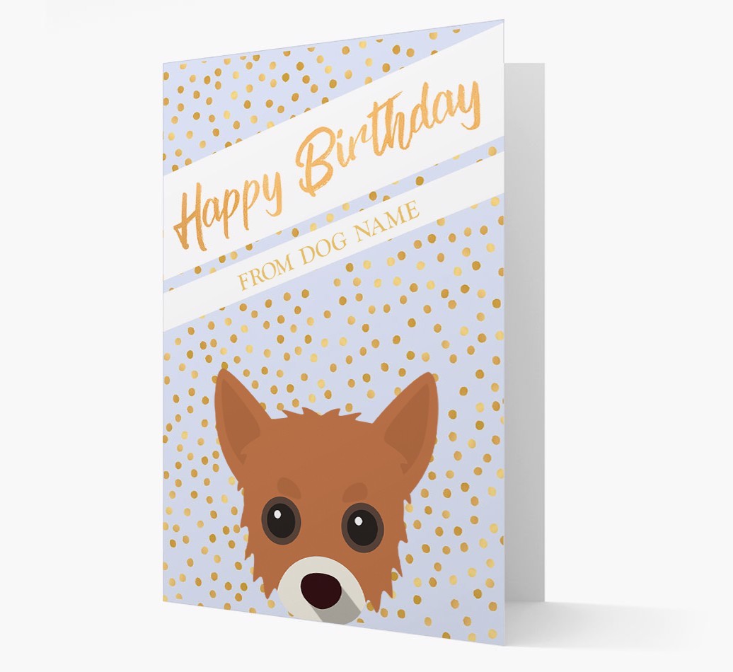 Personalised 'Happy Birthday' Gold Detail {breedFullName} Card