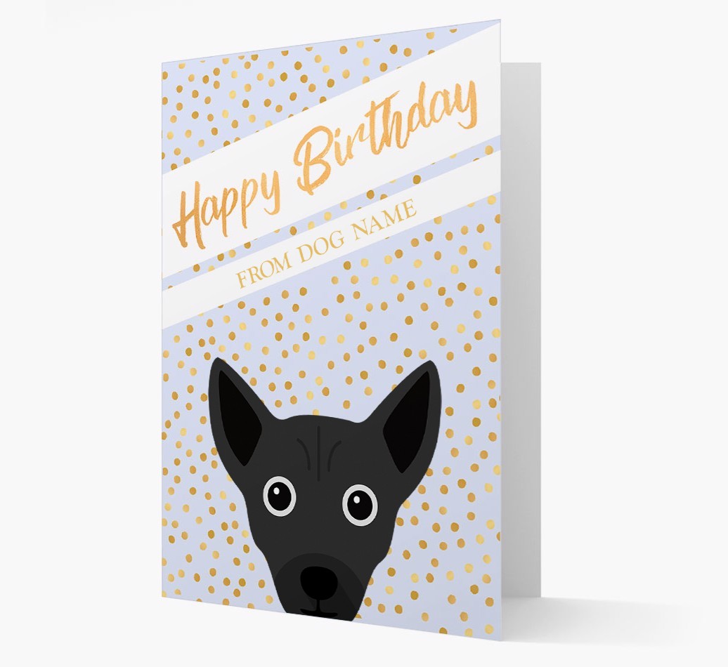 Personalised 'Happy Birthday' Gold Detail {breedFullName} Card
