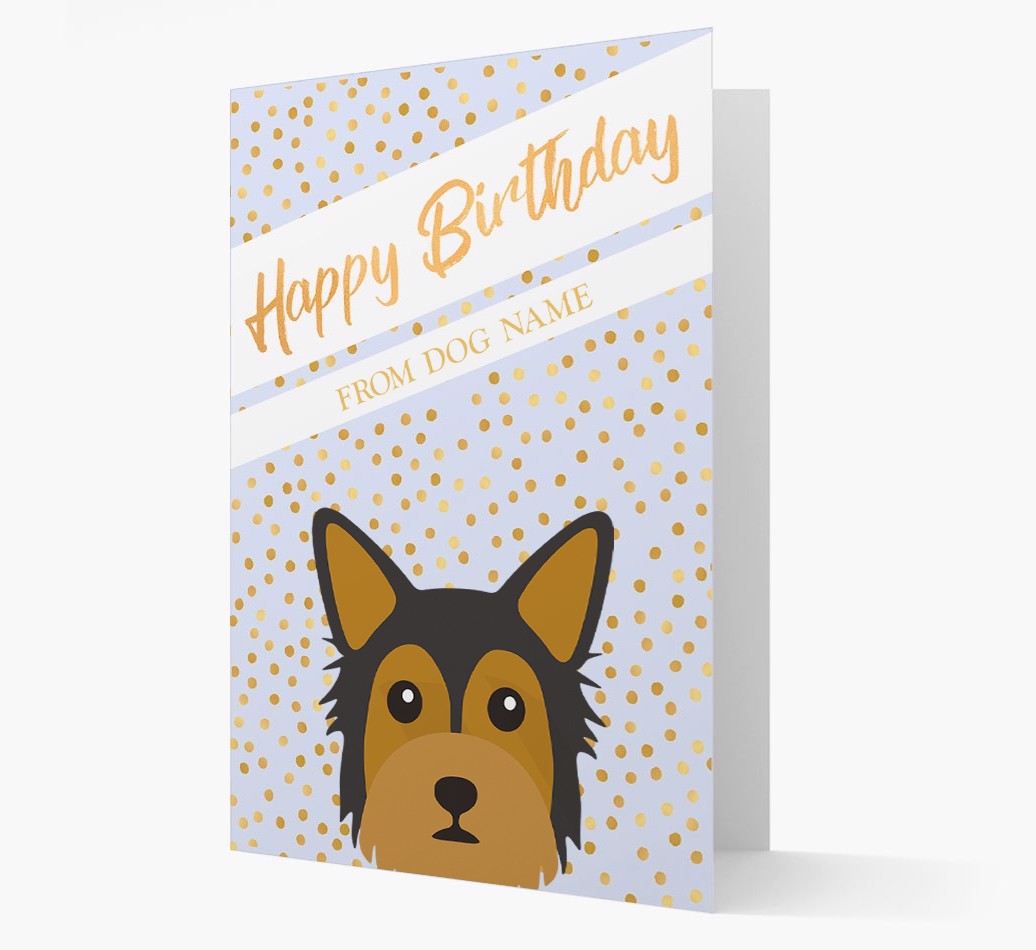 Personalised 'Happy Birthday' Gold Detail {breedFullName} Card