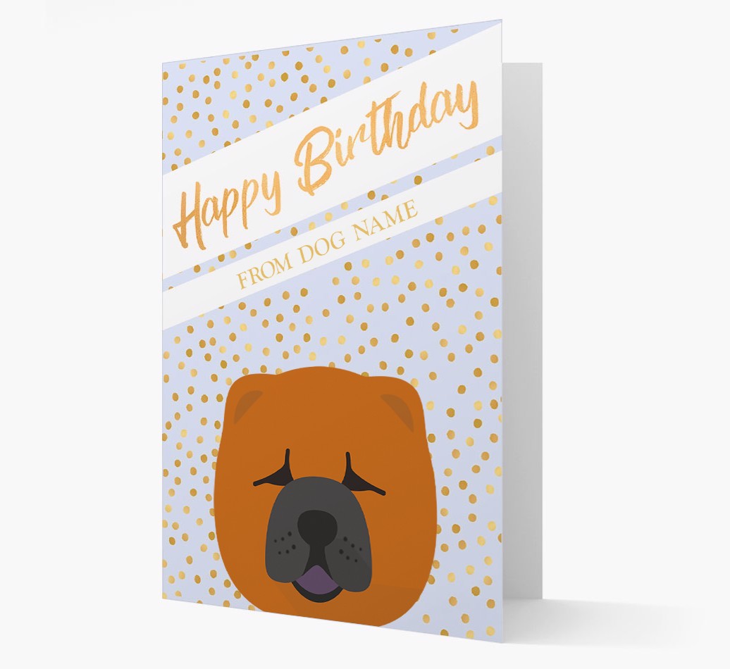 Personalised 'Happy Birthday' Gold Detail {breedFullName} Card