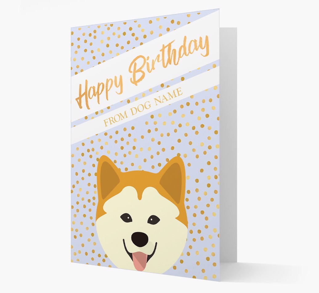 Personalised 'Happy Birthday' Gold Detail {breedFullName} Card
