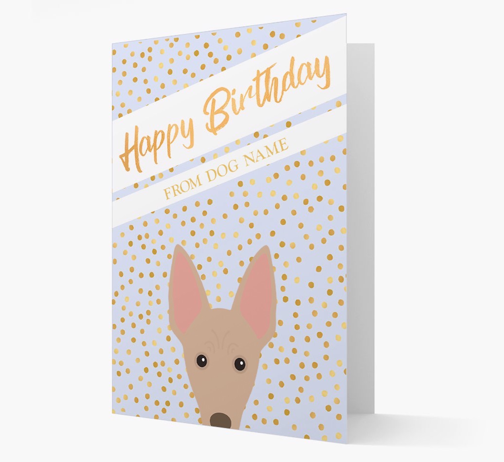Personalised 'Happy Birthday' Gold Detail {breedFullName} Card
