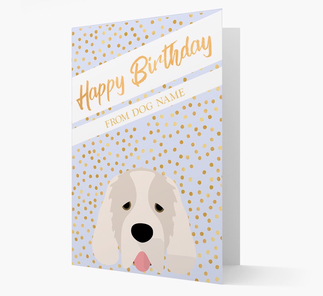 Personalised 'Happy Birthday' Gold Detail {breedFullName} Card