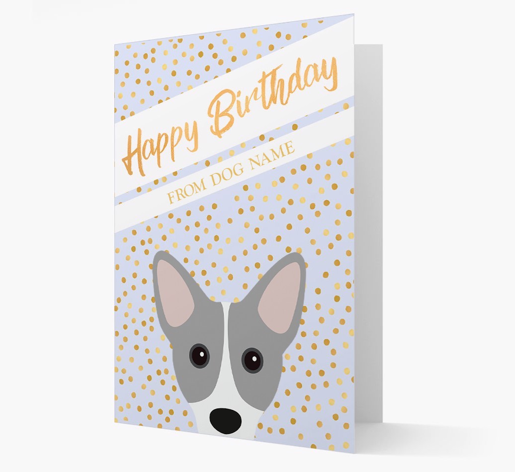 Personalised 'Happy Birthday' Gold Detail {breedFullName} Card