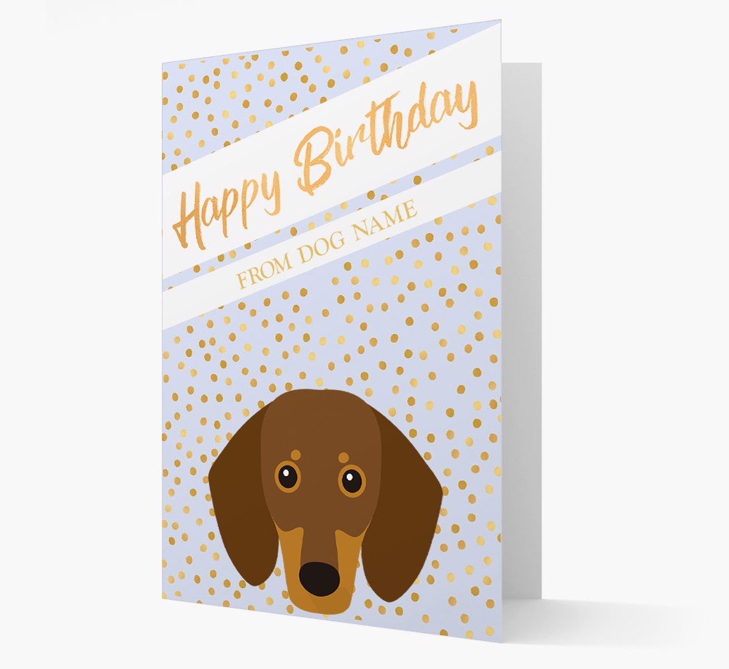 Personalised 'Happy Birthday' Gold Detail {breedFullName} Card
