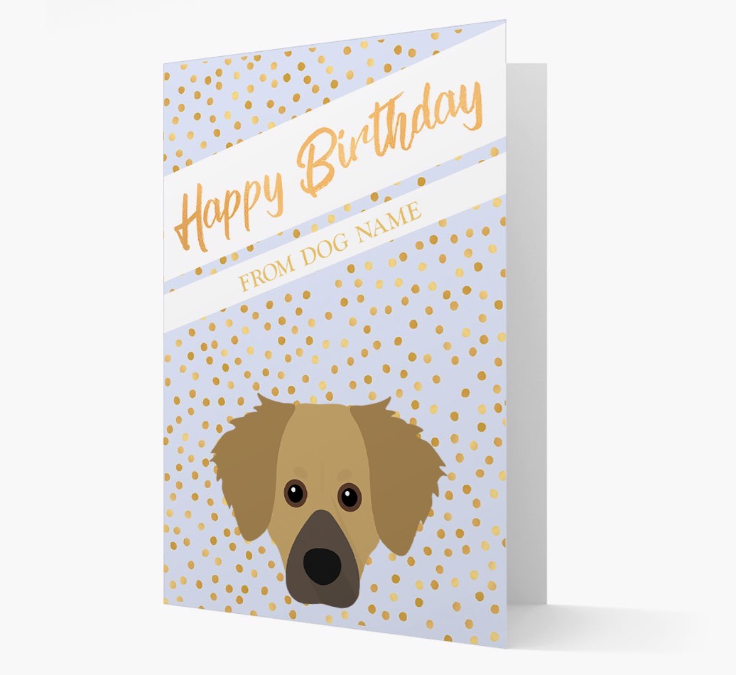Personalised 'Happy Birthday' Gold Detail {breedFullName} Card
