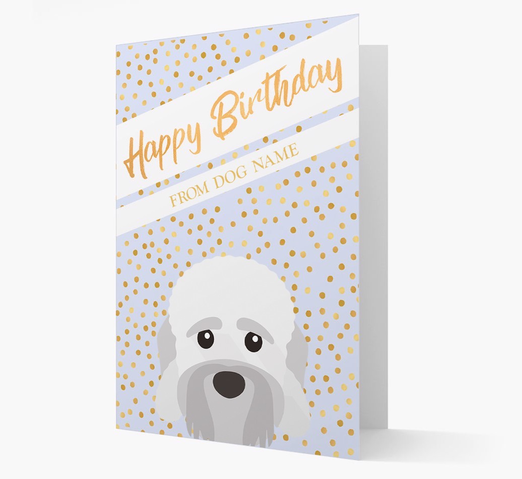 Personalised 'Happy Birthday' Gold Detail {breedFullName} Card