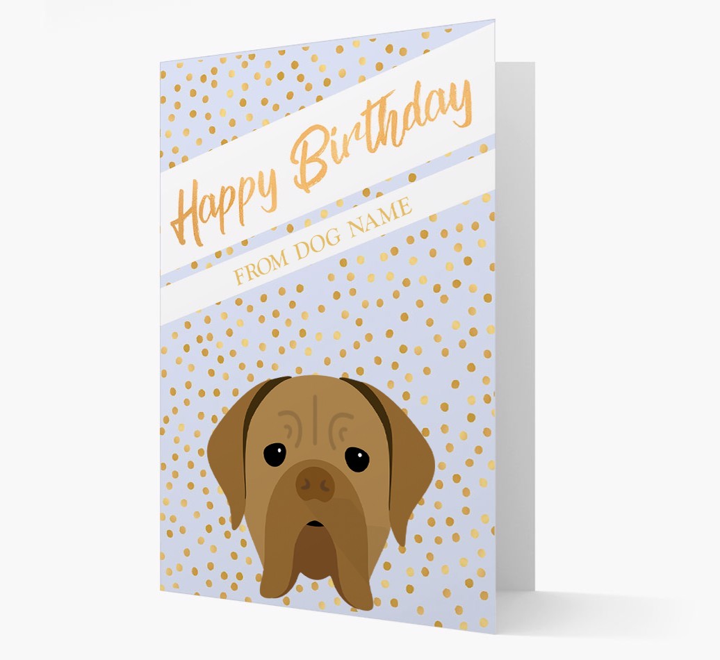 Personalized 'Happy Birthday' Gold Detail {breedFullName} Card