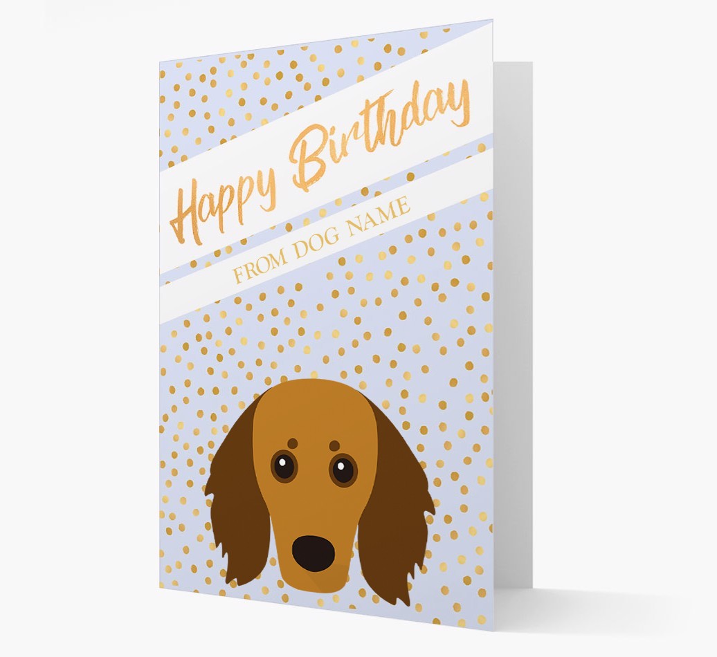 Personalised 'Happy Birthday' Gold Detail {breedFullName} Card