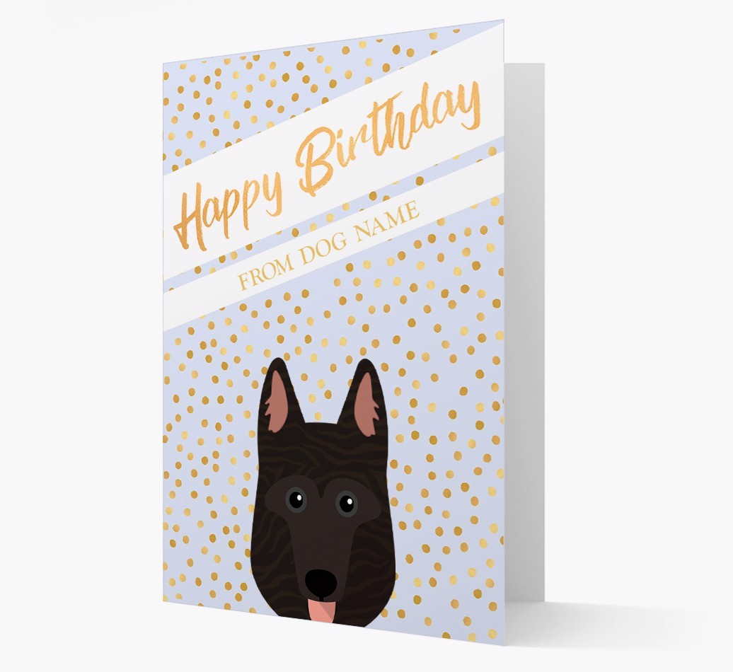 Personalised 'Happy Birthday' Gold Detail {breedFullName} Card