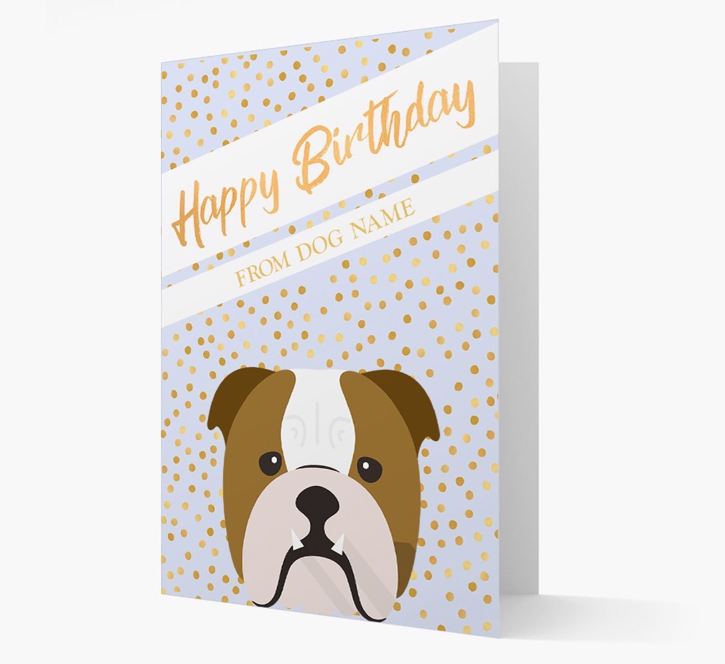 Personalised 'Happy Birthday' Gold Detail {breedFullName} Card