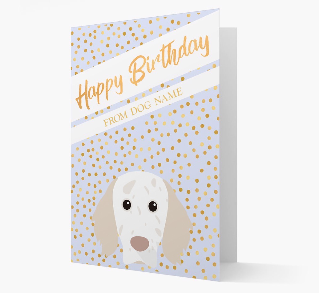 Personalised 'Happy Birthday' Gold Detail {breedFullName} Card