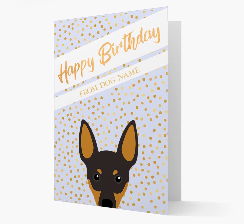 Personalised 'Happy Birthday' Gold Detail {breedFullName} Card
