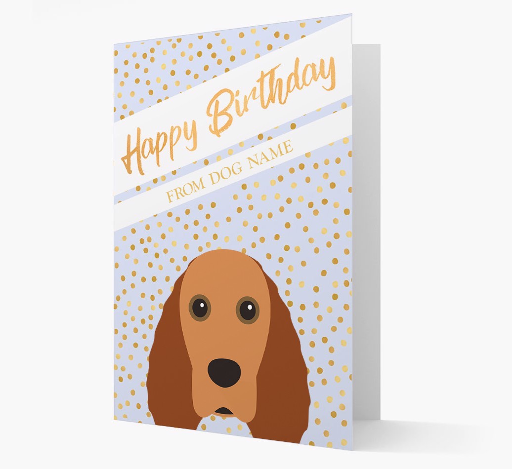 Personalized 'Happy Birthday' Gold Detail {breedFullName} Card