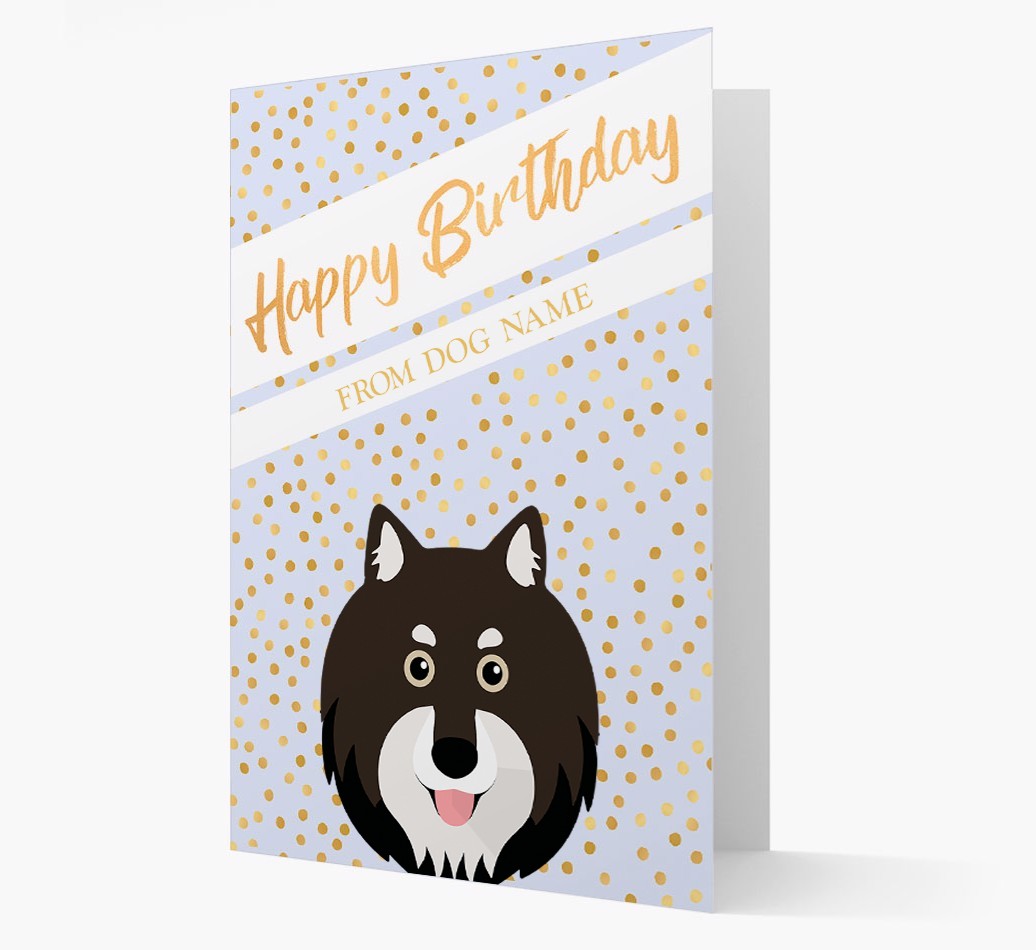 Personalised 'Happy Birthday' Gold Detail {breedFullName} Card