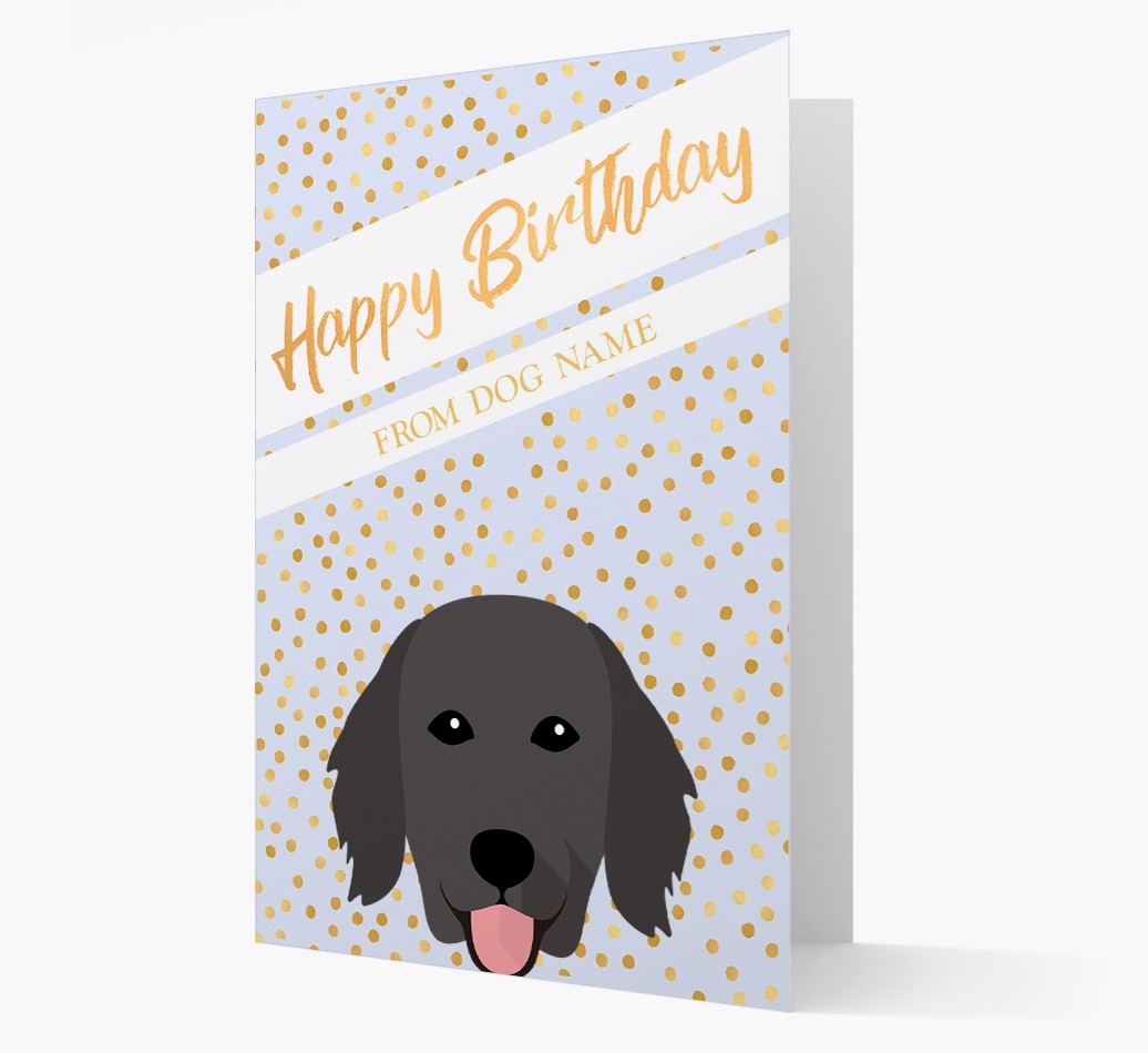 Personalised 'Happy Birthday' Gold Detail {breedFullName} Card