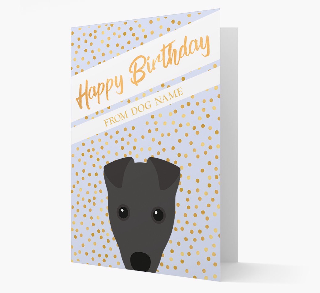 Personalised 'Happy Birthday' Gold Detail {breedFullName} Card