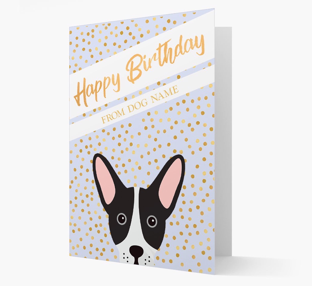 Personalised 'Happy Birthday' Gold Detail {breedFullName} Card