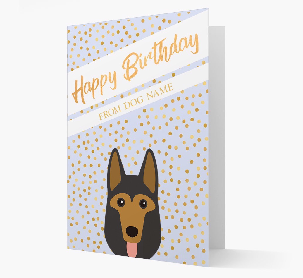 Personalised 'Happy Birthday' Gold Detail {breedFullName} Card