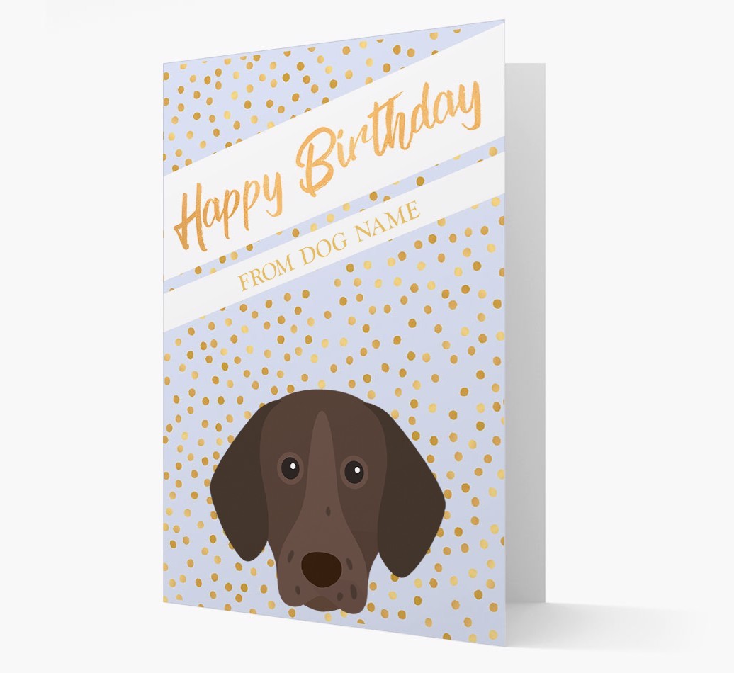 Personalised 'Happy Birthday' Gold Detail {breedFullName} Card