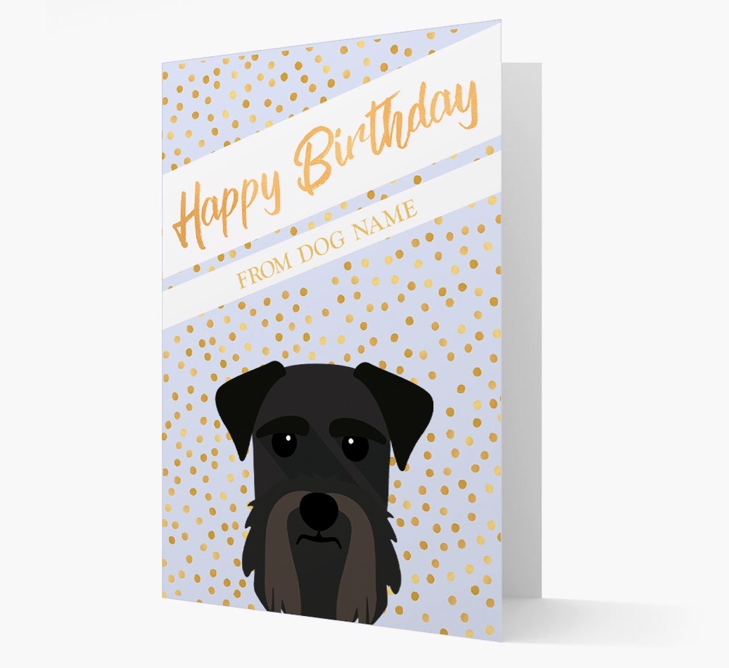 Personalised 'Happy Birthday' Gold Detail {breedFullName} Card