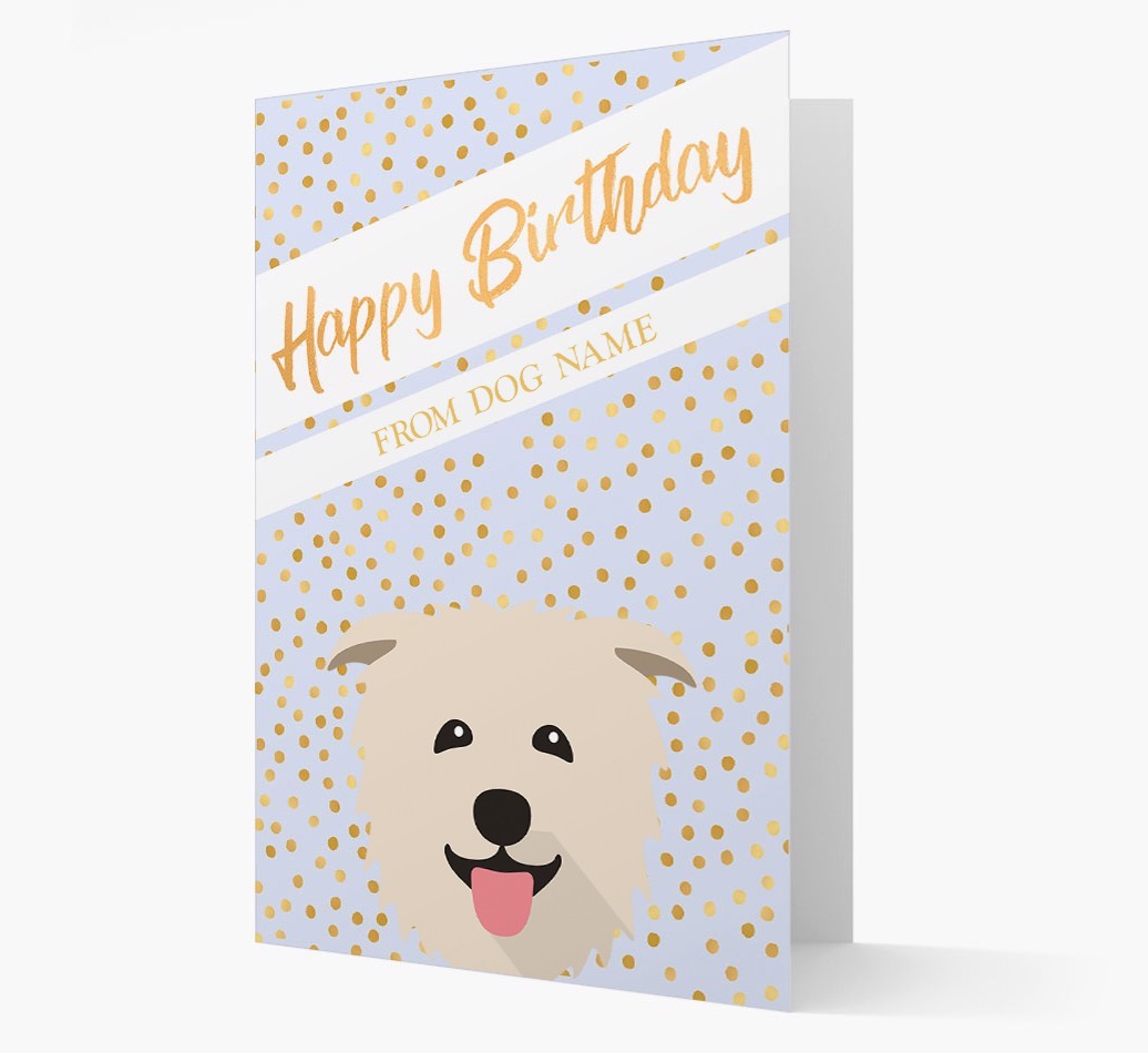 Personalised 'Happy Birthday' Gold Detail {breedFullName} Card