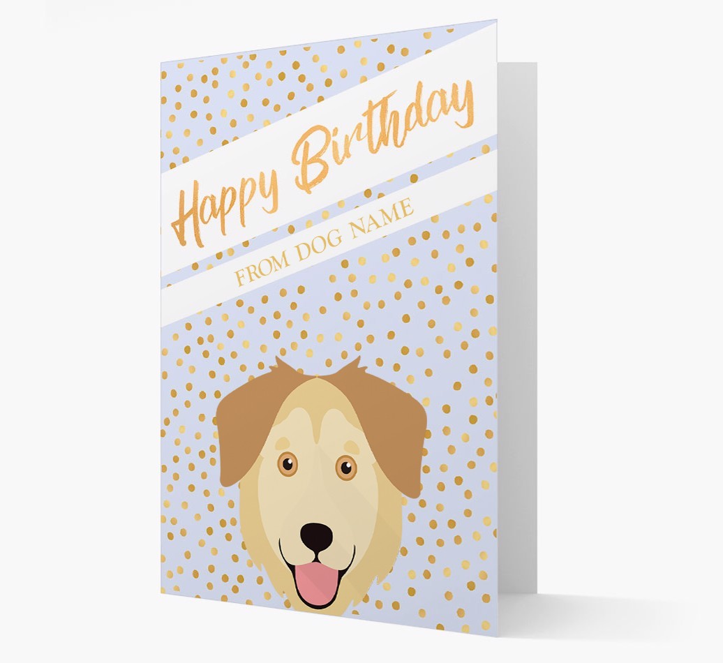 Personalised 'Happy Birthday' Gold Detail {breedFullName} Card