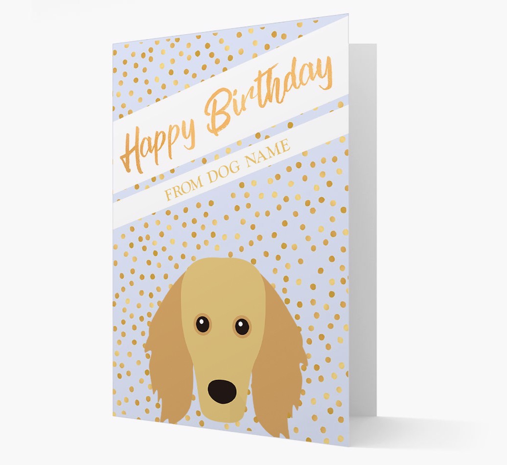 Personalised 'Happy Birthday' Gold Detail {breedFullName} Card
