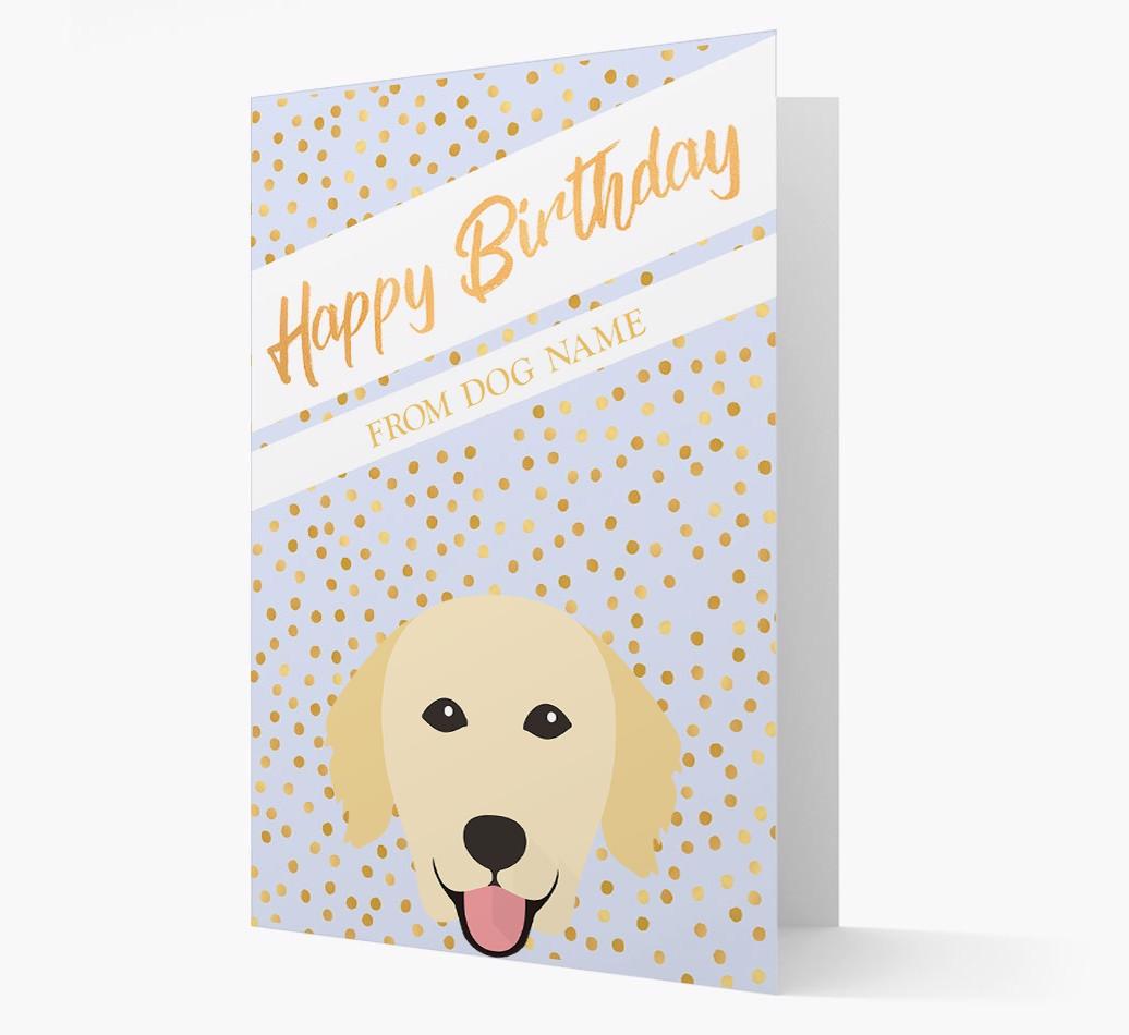 Personalized 'Happy Birthday' Gold Detail {breedFullName} Card