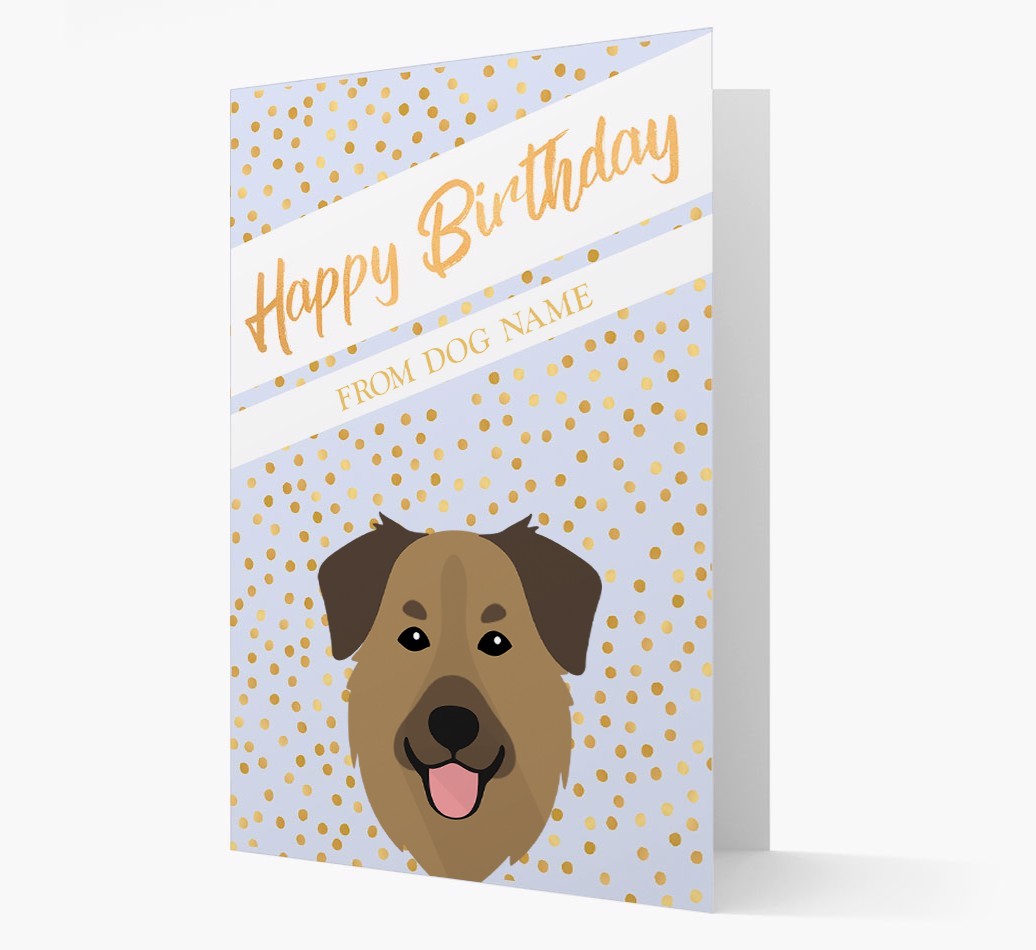 Personalised 'Happy Birthday' Gold Detail {breedFullName} Card