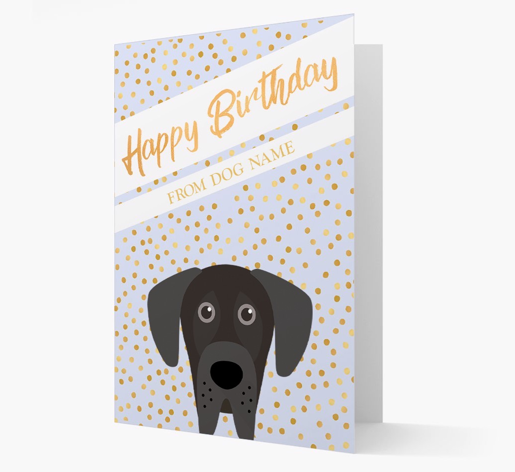 Personalised 'Happy Birthday' Gold Detail {breedFullName} Card