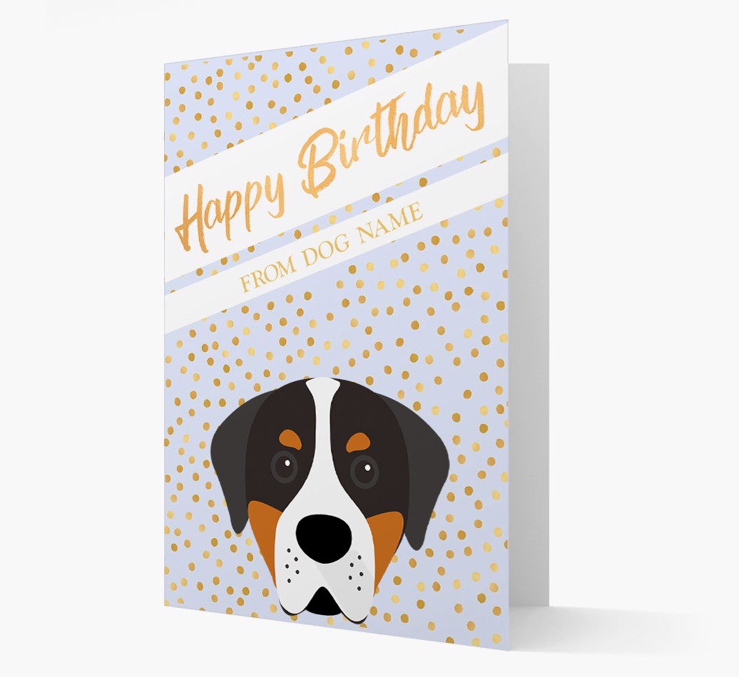 Personalised 'Happy Birthday' Gold Detail {breedFullName} Card