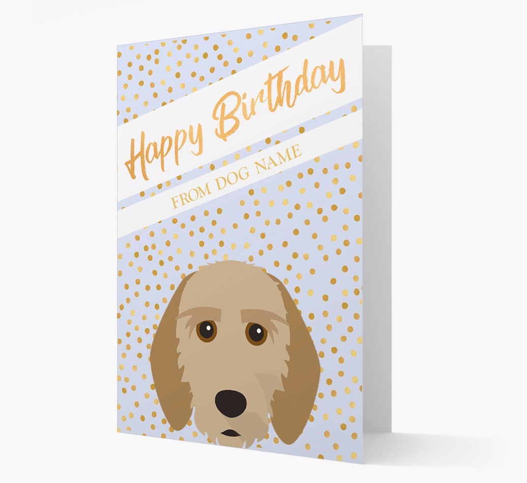 Personalised 'Happy Birthday' Gold Detail {breedFullName} Card