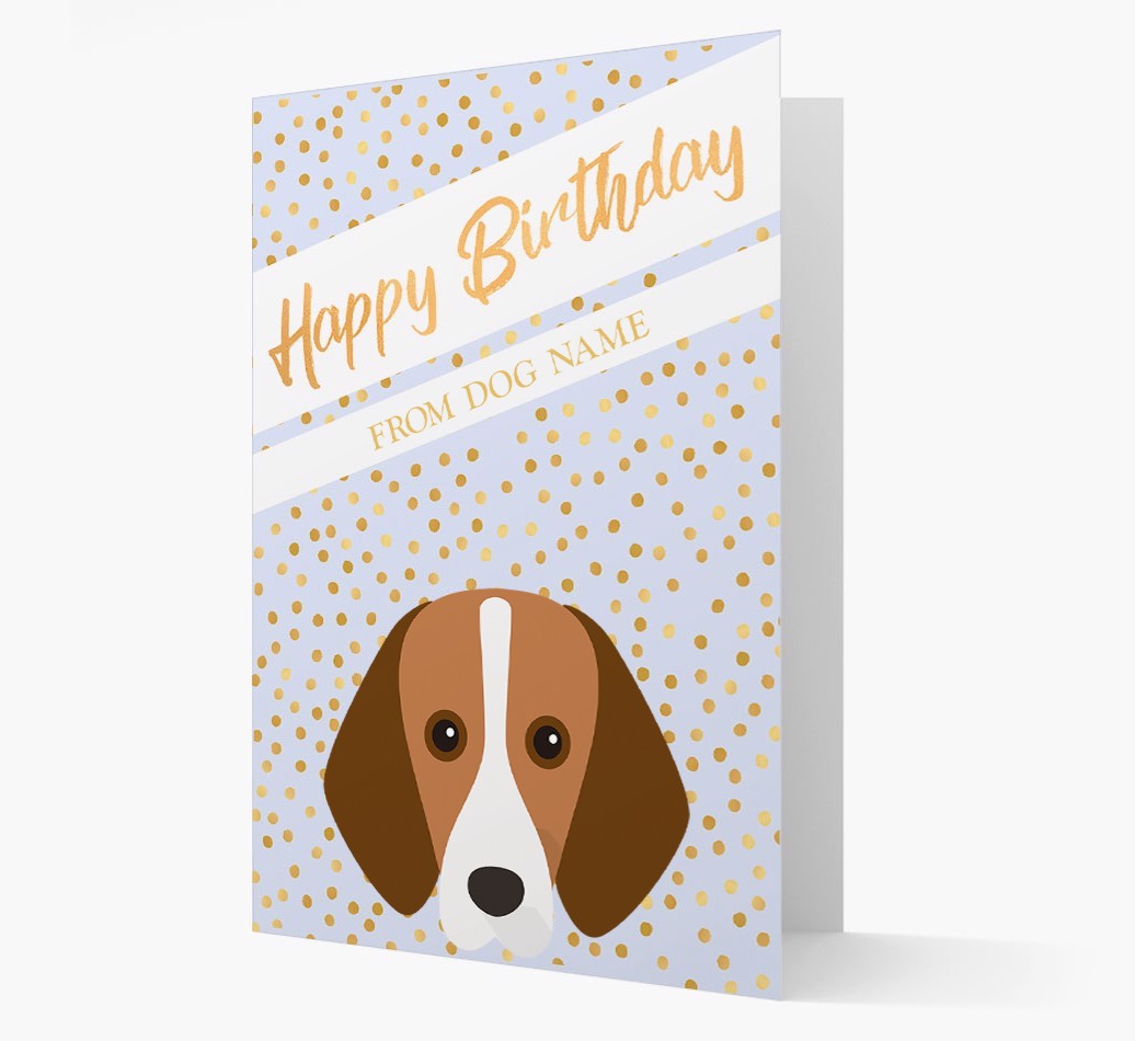 Personalised 'Happy Birthday' Gold Detail {breedFullName} Card
