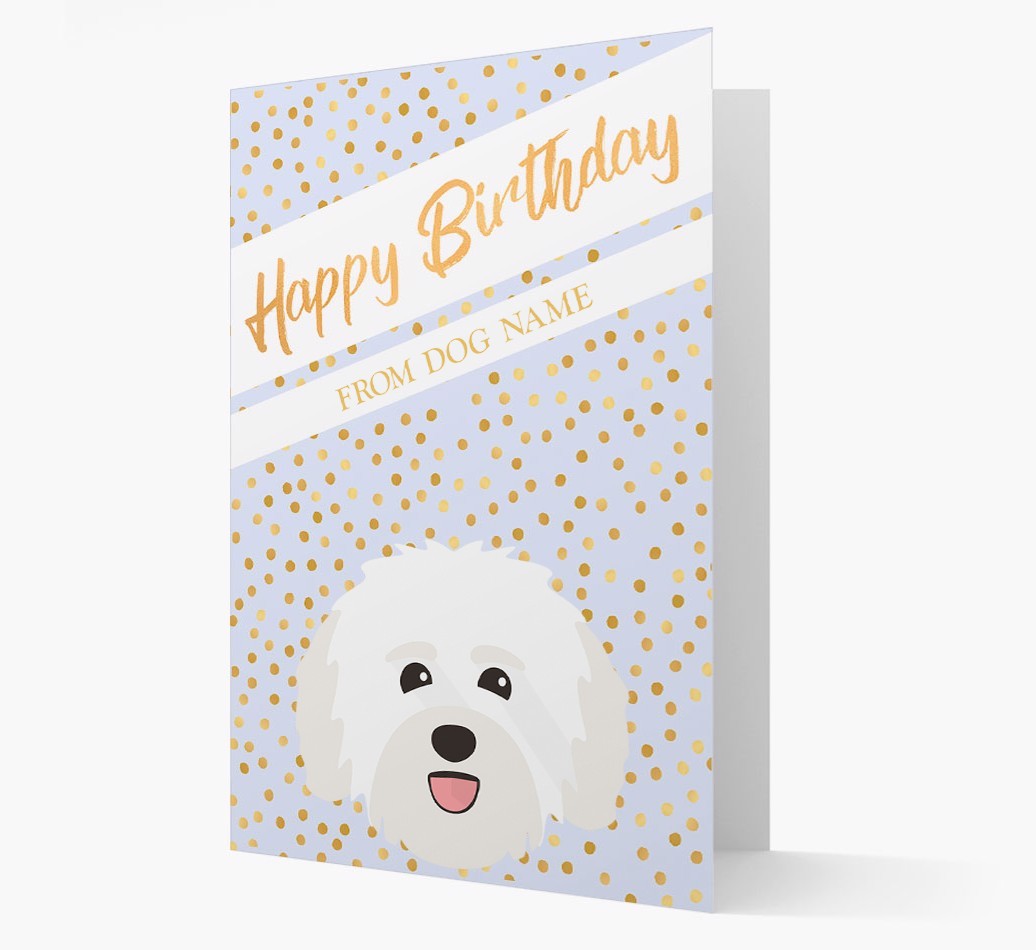 Personalised 'Happy Birthday' Gold Detail {breedFullName} Card
