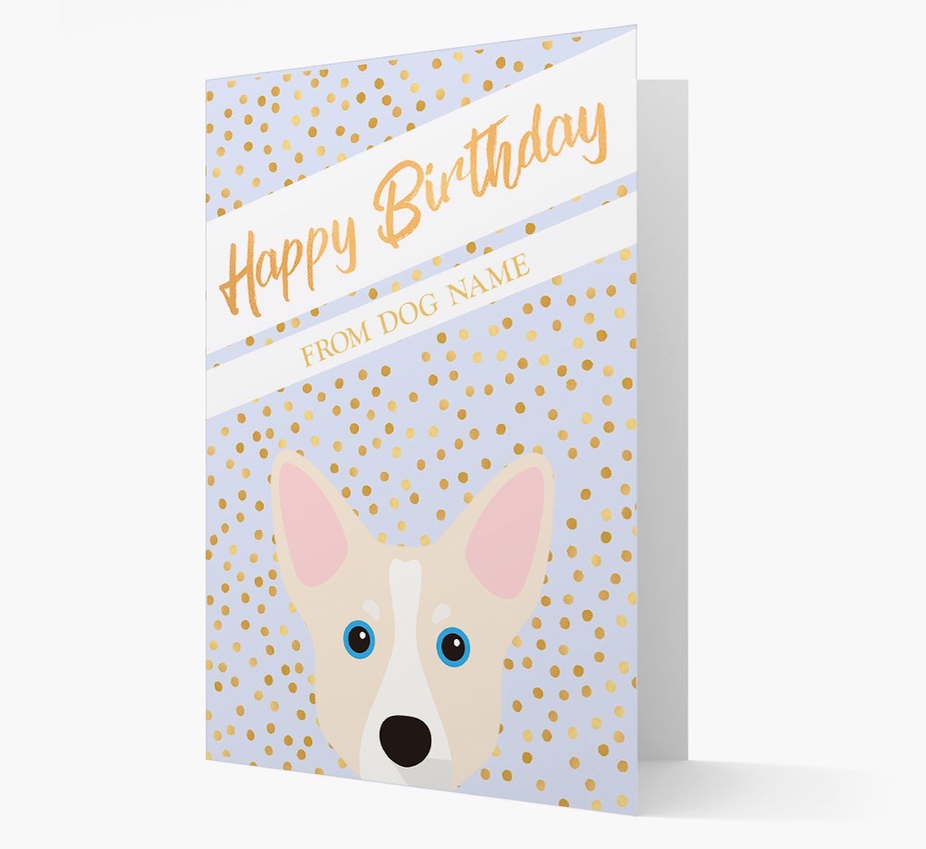 Personalised 'Happy Birthday' Gold Detail {breedFullName} Card