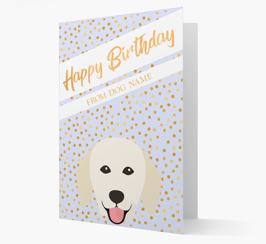 Personalised 'Happy Birthday' Gold Detail {breedFullName} Card
