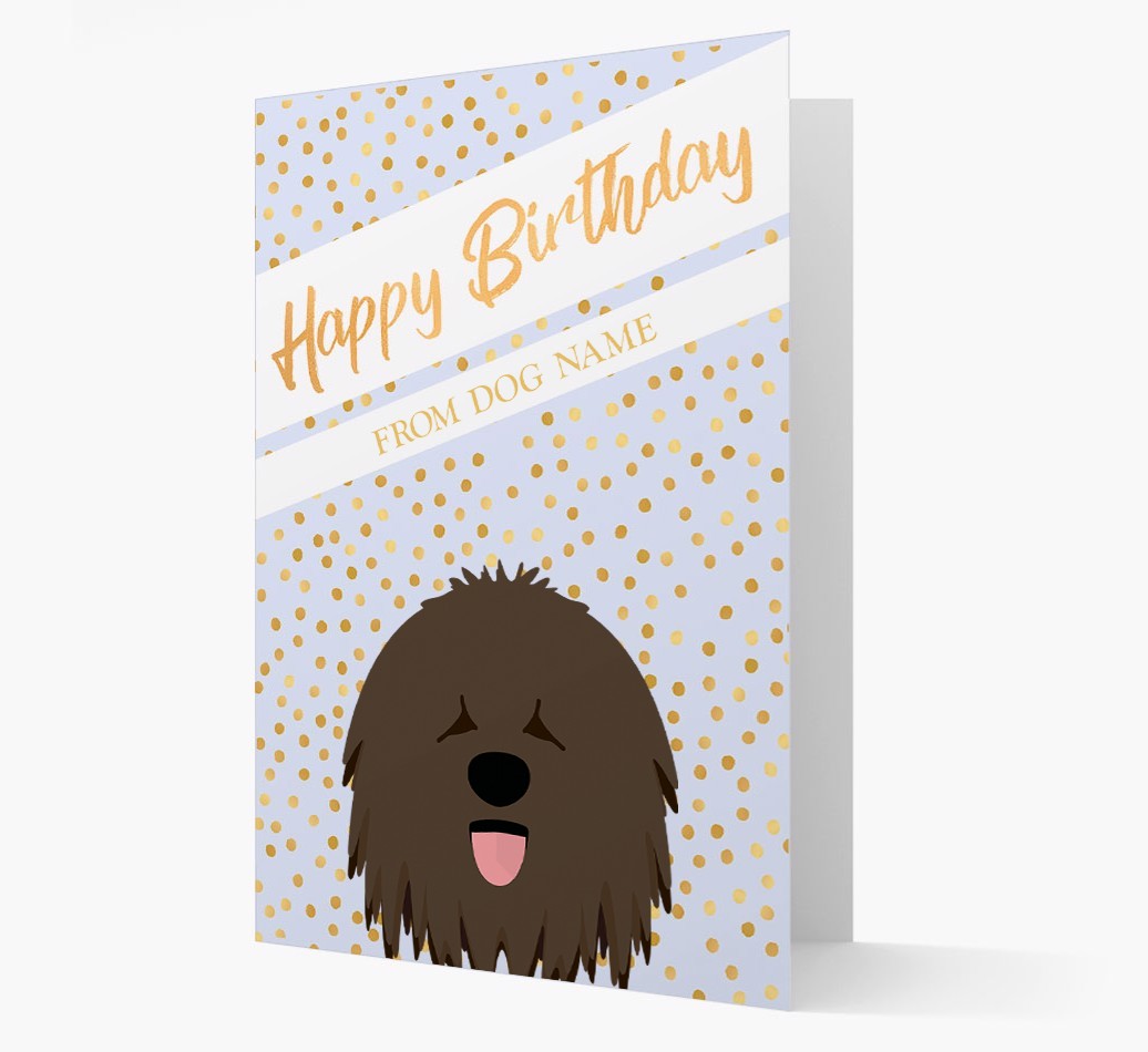 Personalised 'Happy Birthday' Gold Detail {breedFullName} Card