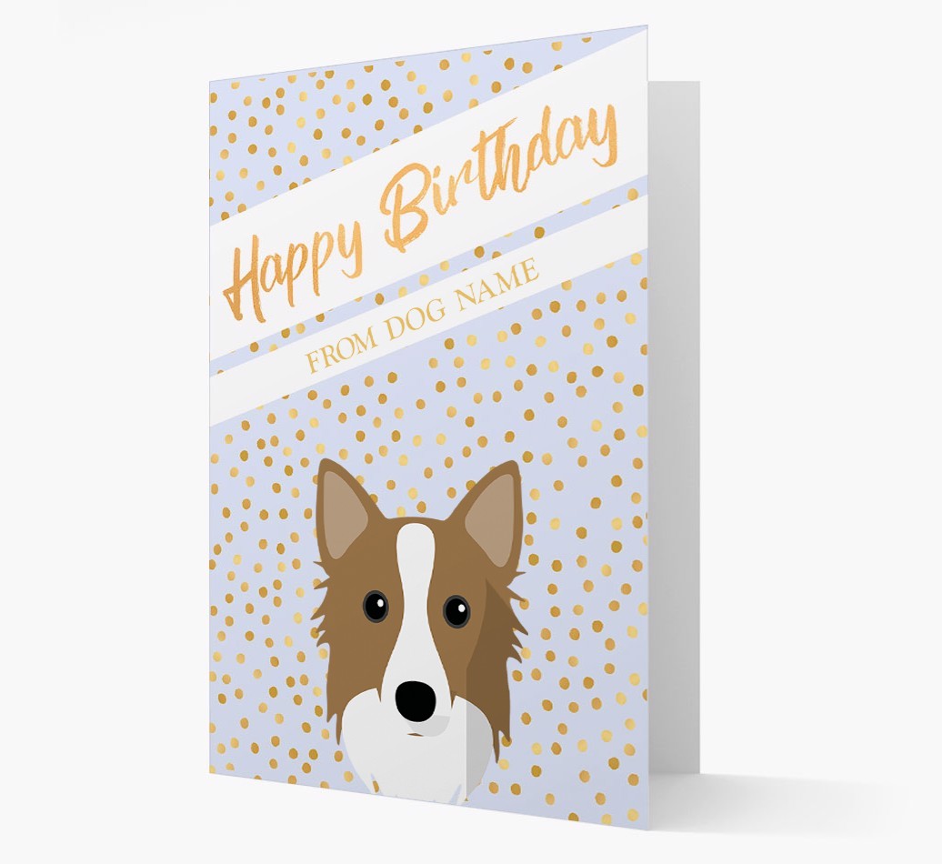 Personalised 'Happy Birthday' Gold Detail {breedFullName} Card