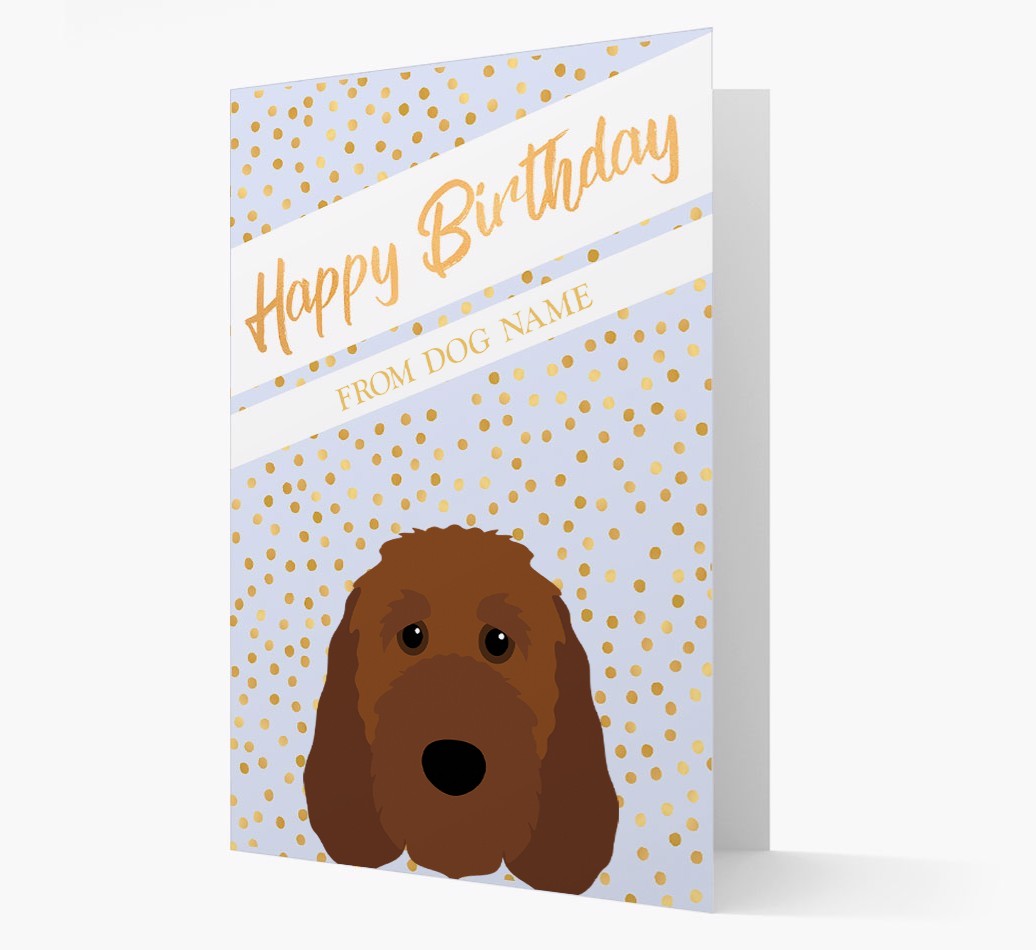 Personalised 'Happy Birthday' Gold Detail {breedFullName} Card