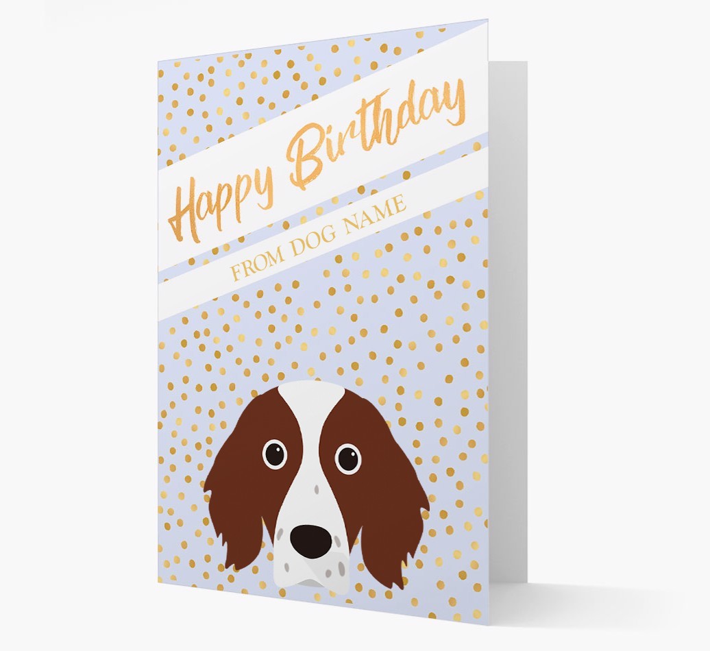 Personalised 'Happy Birthday' Gold Detail {breedFullName} Card