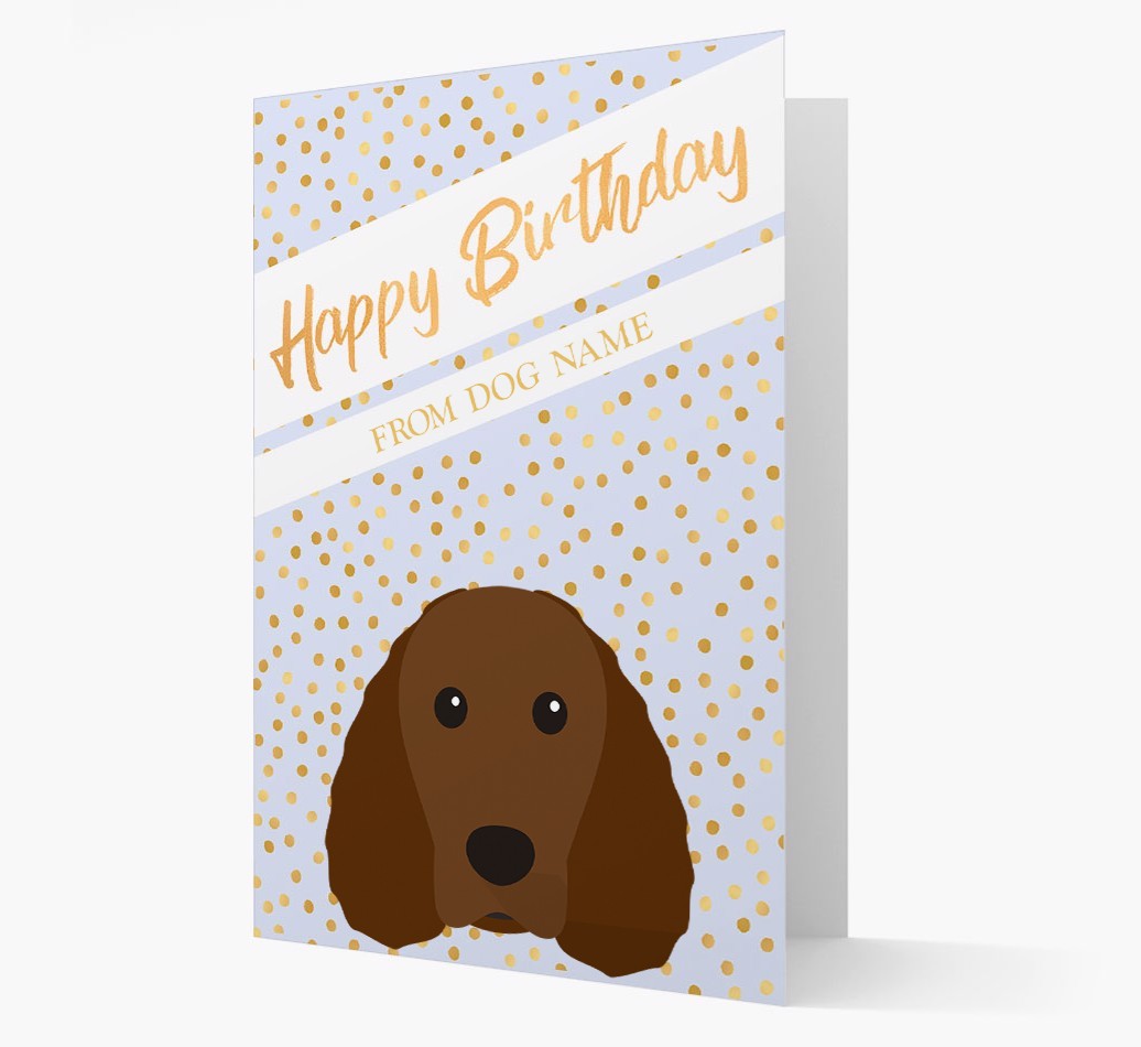 Personalised 'Happy Birthday' Gold Detail {breedFullName} Card