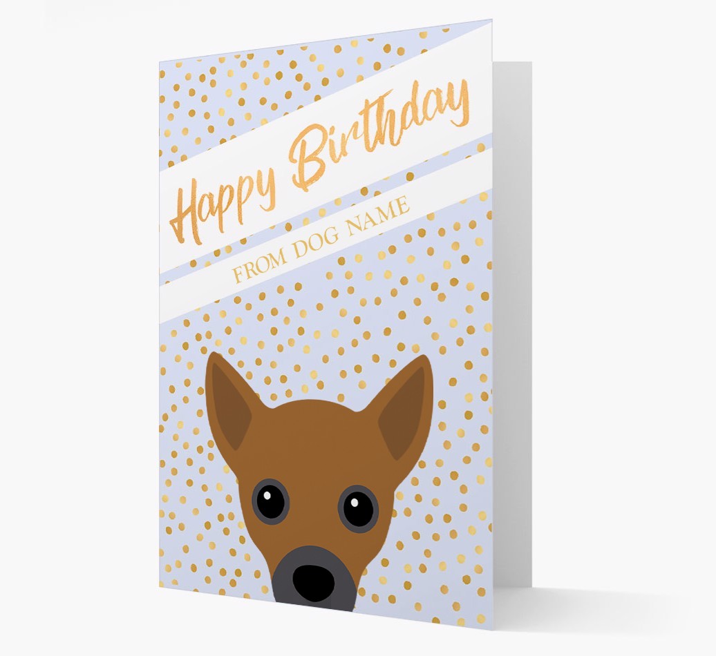 Personalised 'Happy Birthday' Gold Detail {breedFullName} Card