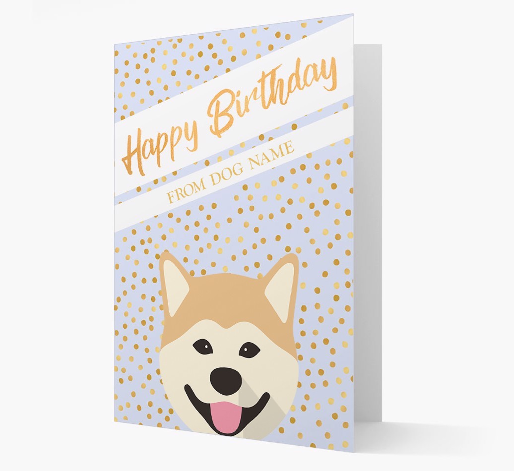 Personalised 'Happy Birthday' Gold Detail {breedFullName} Card