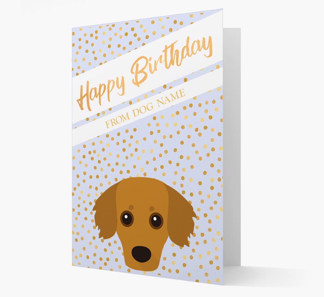 Personalised 'Happy Birthday' Gold Detail {breedFullName} Card